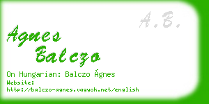 agnes balczo business card
