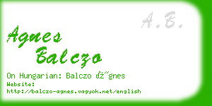 agnes balczo business card